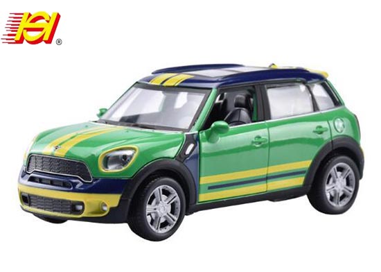 SH Mini Cooper S Countryman Diecast Car Toy 1:28 Scale Green