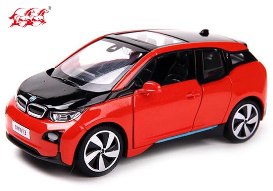 DH BMW I3 Diecast Car Toy 1:32 Scale Blue / White / Red / Green