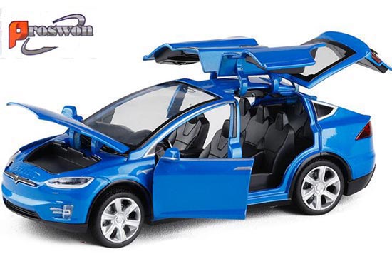 Proswon Tesla Model X Diecast Car Toy 1:32 Red / Blue / White