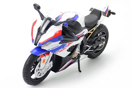 HY BMW S1000RR Motorbike Diecast Toy 1:12 Scale White / Red