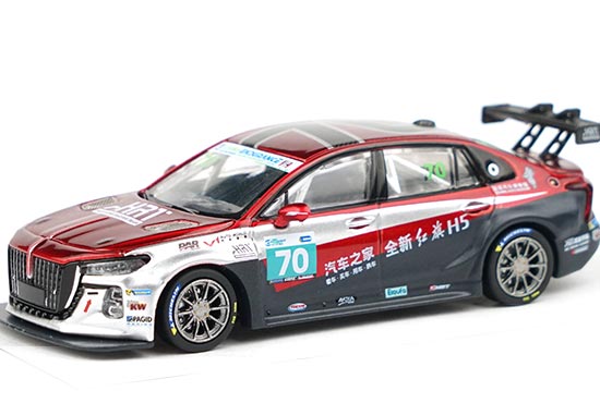 XCARTOYS Hongqi H5 Racing Car Diecast Model 1:64 Scale Red