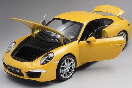 Welly Porsche 911 Carrera S Diecast Car Model 1:18 Scale Yellow