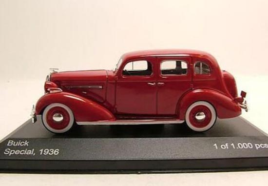 WhiteBox 1936 Buick Special Diecast Car Model 1:43 Scale Red