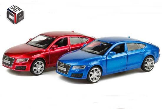 CaiPo Audi A7 Quattro Diecast Car Toy 1:43 Scale Blue / Red