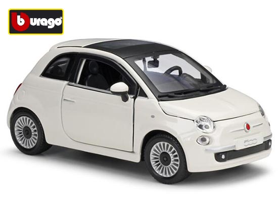 Bburago Fiat 500 Diecast Model 1:24 Scale White