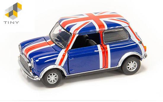 Title: Tiny Mini Cooper Mk1 Diecast Car Toy Union Jack Blue [BB03B159]