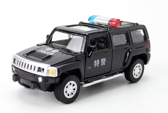 Caipo Hummer H3 SUV Diecast Police Toy 1:43 Scale Black [BB03B468]